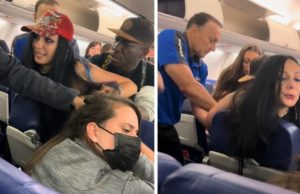 Dentro de avião, americana puxa cabelo e cospe em brasileira. Vídeo