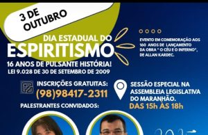 221 anos de Allan Kardec: São Luís sedia encontro espírita no dia (03), de outubro na ALEMA